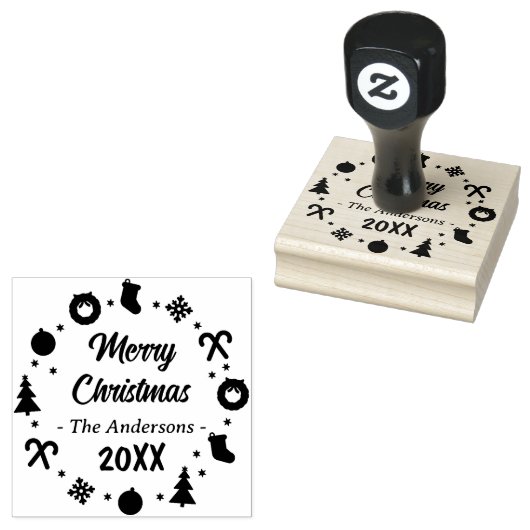 Frohe Weihnachten Gummistempel (Stempel)