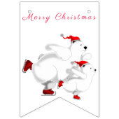 Frohe Weihnachten - Gute Weihnachtsbärenfamilie Wimpelkette (Erste Fahne)