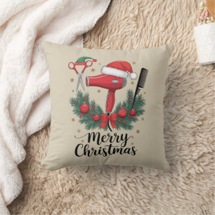 Frohe Weihnachten Hairstylist Friseur Xmas Haare  Kissen