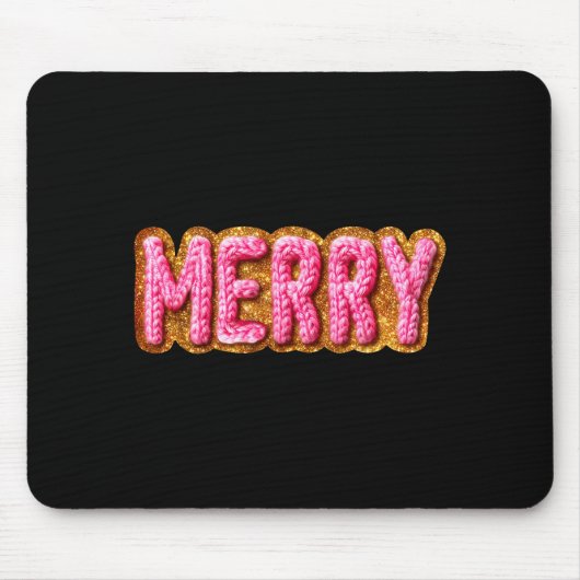 Frohe Weihnachten Häkeln Xmas Pyjama Cozy Holiday Mousepad (Vorne)