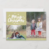 Frohe Weihnachten Hand Briefe 2 Foto Urlaub (Vorderseite)