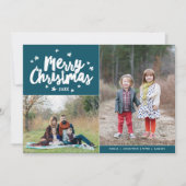 Frohe Weihnachten Hand Briefe 2 Foto Urlaub (Vorderseite)