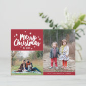 Frohe Weihnachten Hand Briefe 2 Foto Urlaub (Stehend Vorderseite)