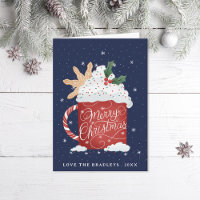 Frohe Weihnachten Hand-Lettering Heiße Schokolade
