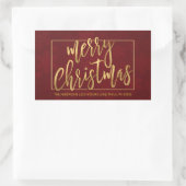 Frohe Weihnachten handgeschriebene Rücksendeadress Rechteckiger Aufkleber (Tasche)