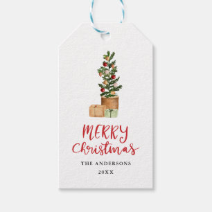 Frohe Weihnachten handgeschriebene Skripte festlic Geschenkanhänger