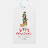 Frohe Weihnachten handgeschriebene Skripte festlic Geschenkanhänger (Rückseite)