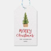 Frohe Weihnachten handgeschriebene Skripte festlic Geschenkanhänger (Rückseite)