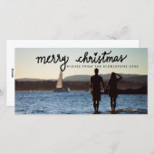 Frohe Weihnachten handgeschriebene Skripte Urlaub (Vorne/Hinten)