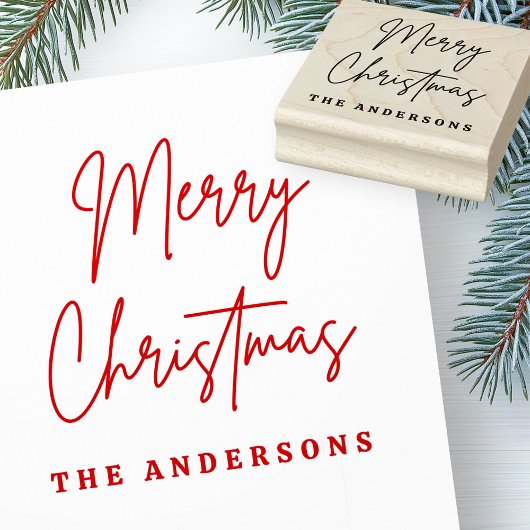 Frohe Weihnachten handgeschriebenen Skriptnamen Gummistempel