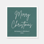 Frohe Weihnachten handgeschriebenen Skriptnamen Pi Serviette (Vorderseite)