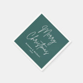 Frohe Weihnachten handgeschriebenen Skriptnamen Pi Serviette (Ecke)