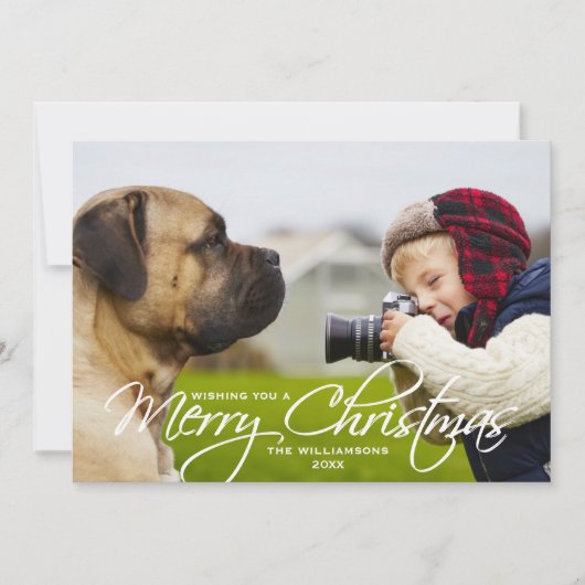 Frohe Weihnachten handgeschriebenes Script-Foto (Vorderseite)