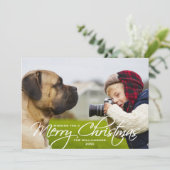 Frohe Weihnachten handgeschriebenes Script-Foto (Stehend Vorderseite)