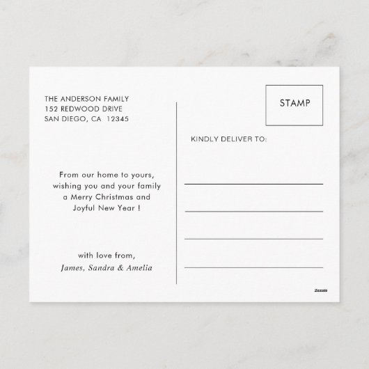 Frohe Weihnachten handgeschriebenes Script Foto Ho (Rückseite)