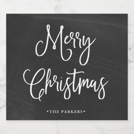 Frohe Weihnachten | Handgeschriebenes Skript auf C Bierflaschenetikett (Einzelnes Label)