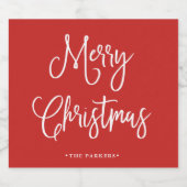 Frohe Weihnachten | Handgeschriebenes Skript auf R Bierflaschenetikett (Einzelnes Label)