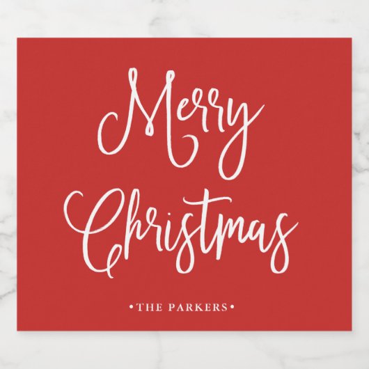 Frohe Weihnachten | Handgeschriebenes Skript auf R Bierflaschenetikett (Einzelnes Label)