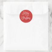 Frohe Weihnachten | Handgeschriebenes Skript auf R Runder Aufkleber (Tasche)