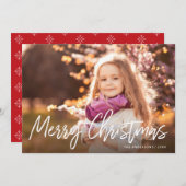 Frohe Weihnachten handgeschriebenes White Script-F (Vorne/Hinten)