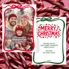 Frohe Weihnachten handGezeichnet Bow CUSTOM FOTO