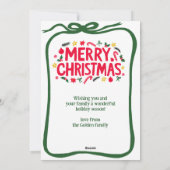 Frohe Weihnachten handGezeichnet Bow CUSTOM FOTO (Rückseite)