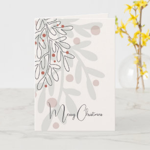 Frohe Weihnachten handgezeichnete Mistelzweig Karte