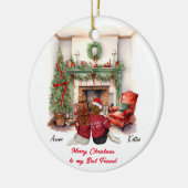 Frohe Weihnachten Handmade Weihnachten-2 Weihnacht Keramik Ornament (Links)