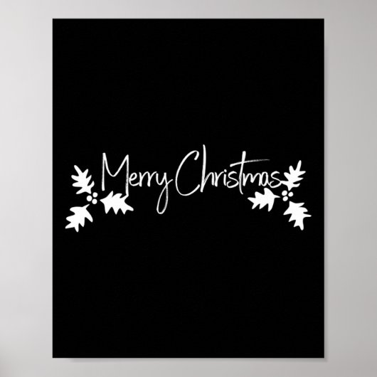 Frohe Weihnachten Handschrift Schrift mit Stechpal Poster (Vorne)