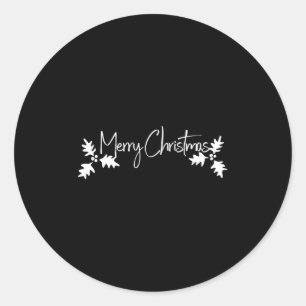 Frohe Weihnachten Handschrift Schrift mit Stechpal Runder Aufkleber
