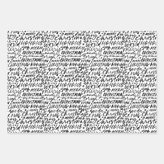 Frohe Weihnachten handschriftlich Geschenkpapier Set (Vorderseite 3)