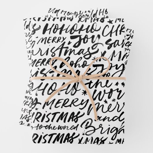 Frohe Weihnachten handschriftlich Geschenkpapier Set (Beispiel)