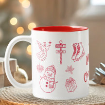 Frohe Weihnachten Handzeichnung Rot