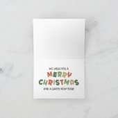 Frohe Weihnachten hängende Buchstaben einfaches De Karte (Innenseite)