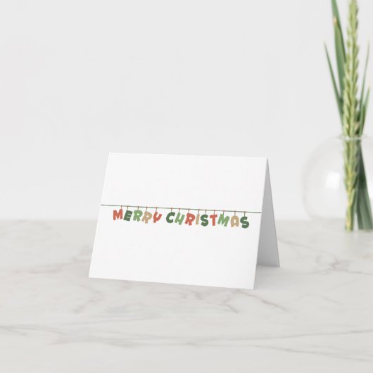 Frohe Weihnachten hängende Buchstaben einfaches De Karte (Vorderseite)