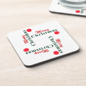 Frohe Weihnachten, Hanging Ornament Classic Festiv Getränkeuntersetzer (Linke Seite)