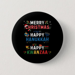 Frohe Weihnachten Happy Hanukkah Happy Kwanzaa 10 Button