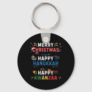 Frohe Weihnachten Happy Hanukkah Happy Kwanzaa 10 Schlüsselanhänger