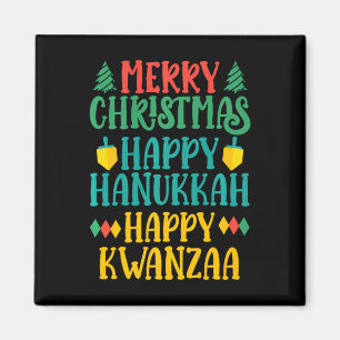 Frohe Weihnachten Happy Hanukkah Happy Kwanzaa 11 Magnet