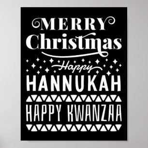 Frohe Weihnachten Happy Hanukkah Happy Kwanzaa 11 Poster