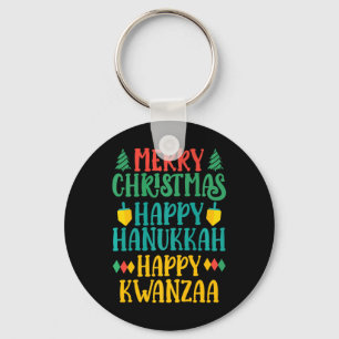 Frohe Weihnachten Happy Hanukkah Happy Kwanzaa 11 Schlüsselanhänger