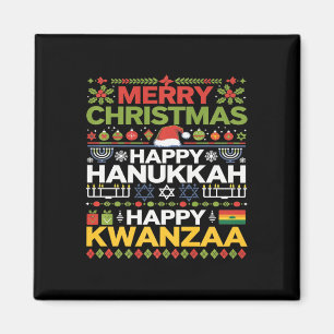 Frohe Weihnachten Happy Hanukkah Happy Kwanzaa 12 Magnet