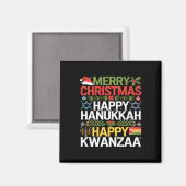 Frohe Weihnachten Happy Hanukkah Happy Kwanzaa 13 Magnet (Vorderseite/Rückseite)