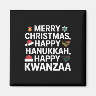 Frohe Weihnachten Happy Hanukkah Happy Kwanzaa 15 Magnet