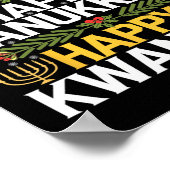 Frohe Weihnachten Happy Hanukkah Happy Kwanzaa 18 Poster (Ecke)
