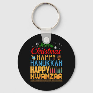 Frohe Weihnachten Happy Hanukkah Happy Kwanzaa 19 Schlüsselanhänger