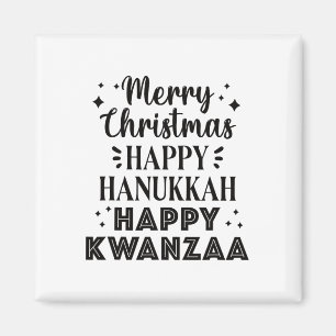 Frohe Weihnachten Happy Hanukkah Happy Kwanzaa 5 Magnet