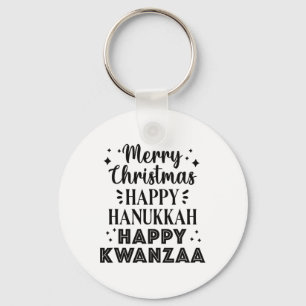 Frohe Weihnachten Happy Hanukkah Happy Kwanzaa 5 Schlüsselanhänger