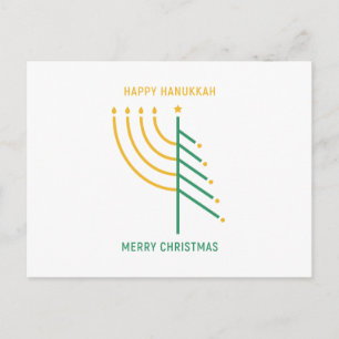 Frohe Weihnachten, Happy Hanukkah Postkarte