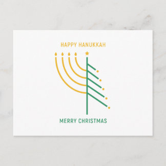 Frohe Weihnachten, Happy Hanukkah Postkarte
